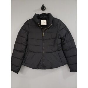 NWOT $498 Kate Spade New York Size 2 Peplum Puffer Down Short Jacket Coat Black